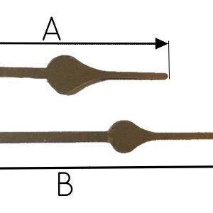 cos24 Quarzt wijzerset, model 'schoppen' goudkleur 51/73 mm
