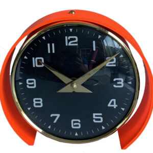 Vintage table clock, orange, New old stock (NOS)