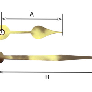 sch539 Quarzt wijzerset, model 'schoppen' goud 73/101 mm