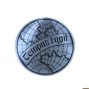 Tempus Fugit plate silver color, 72 mm