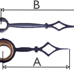 QEF280.1 Set Quartz Wijzers, 'Kathedraal' 23/29mm