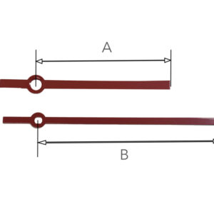 Mod53. modern handset for quartz in red 60/80 mm