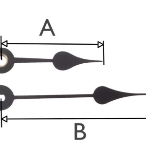 sch70.11 Quarzt wijzerset, model 'schoppen' 63/90 mm