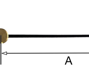 sec90 Secondewijzer voor quartz. 115 mm. zwart