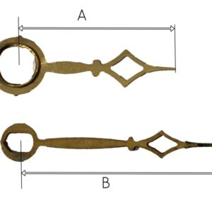 QEF281.1 Set Quartz Wijzers, 'Kathedraal', goudkleur, 23/29mm