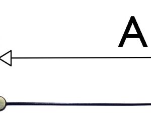 305.zw. Secondewijzer voor quartz. 128mm. in zwart