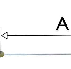 305.zil. Secondewijzer voor quartz. 128mm. zilver.