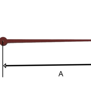 sec71 Secondewijzer voor quartz. 65mm. rood
